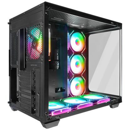Loopy 7x12cm ARGB Fan Kumandalı Atx Mid-T Oyuncu Kasası-Siyah