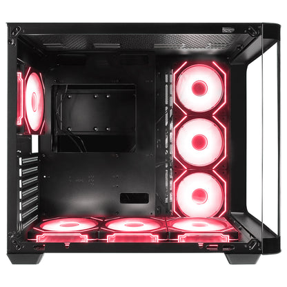 Loopy 7x12cm ARGB Fan Kumandalı Atx Mid-T Oyuncu Kasası-Siyah