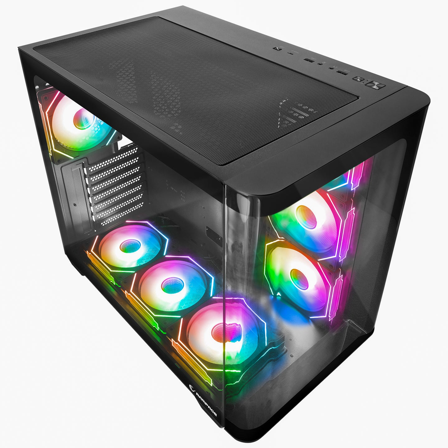 Loopy 7x12cm ARGB Fan Kumandalı Atx Mid-T Oyuncu Kasası-Siyah