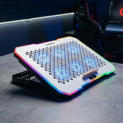 S48 Freez RGB 15.6 inç Telefon Tutuculu Notebook Soğutucu Stand-Gümüş