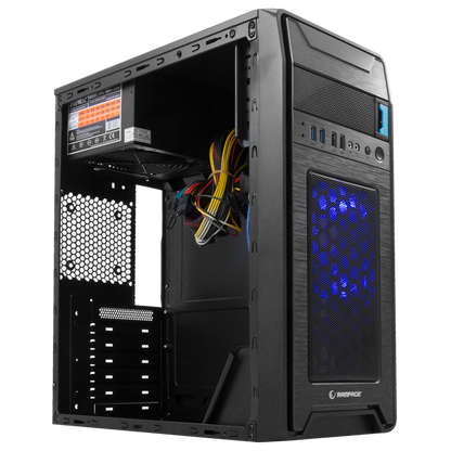 Castrum 350W Siyah 2*USB3.0+2*USB 12cm Mavi LED Fan Oyuncu Kasası - Rampage
