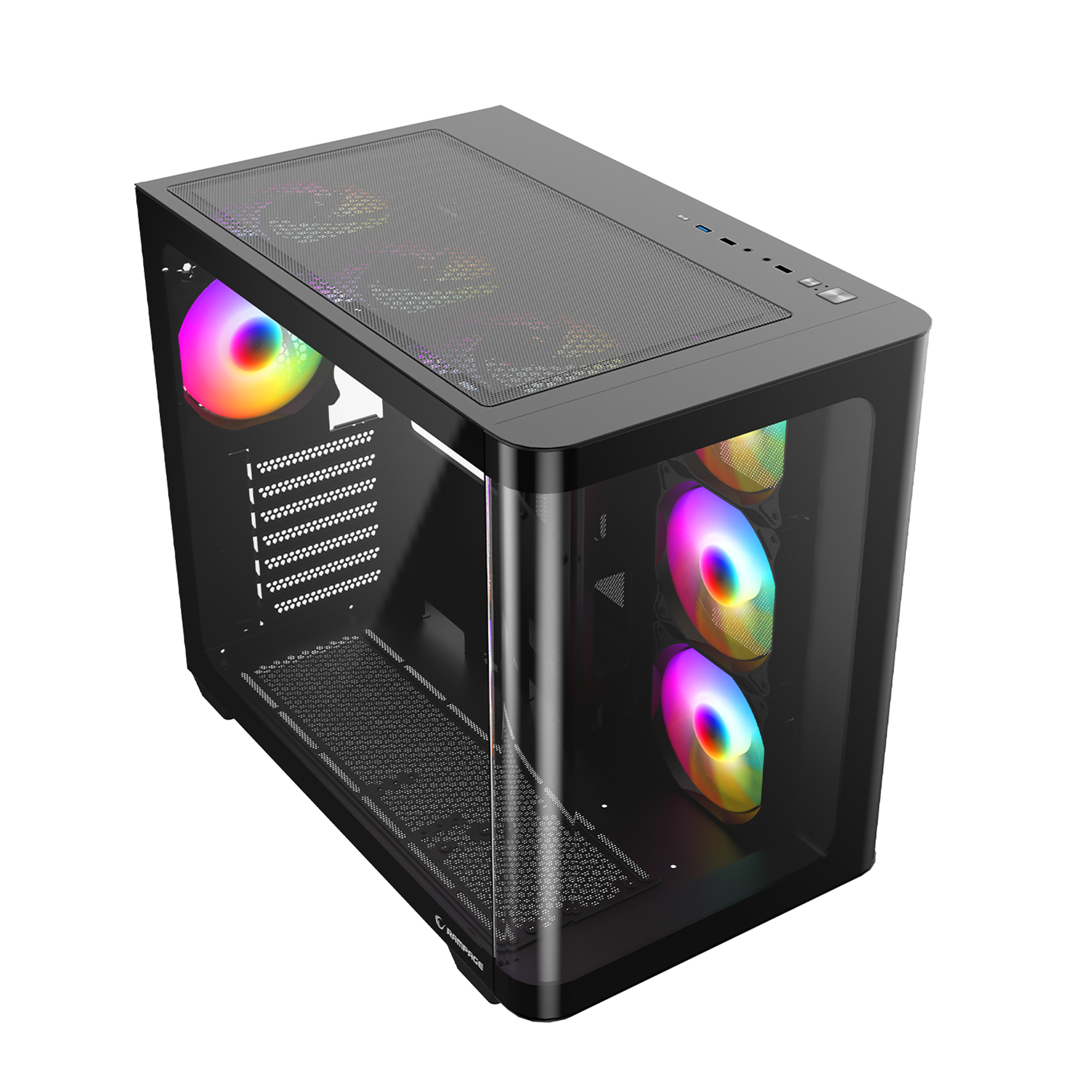 Loopy Plus 950W 80 Plus 7x12cm ARGB Fan Kumandalı Atx Mid-T Oyuncu Kasası-Siyah