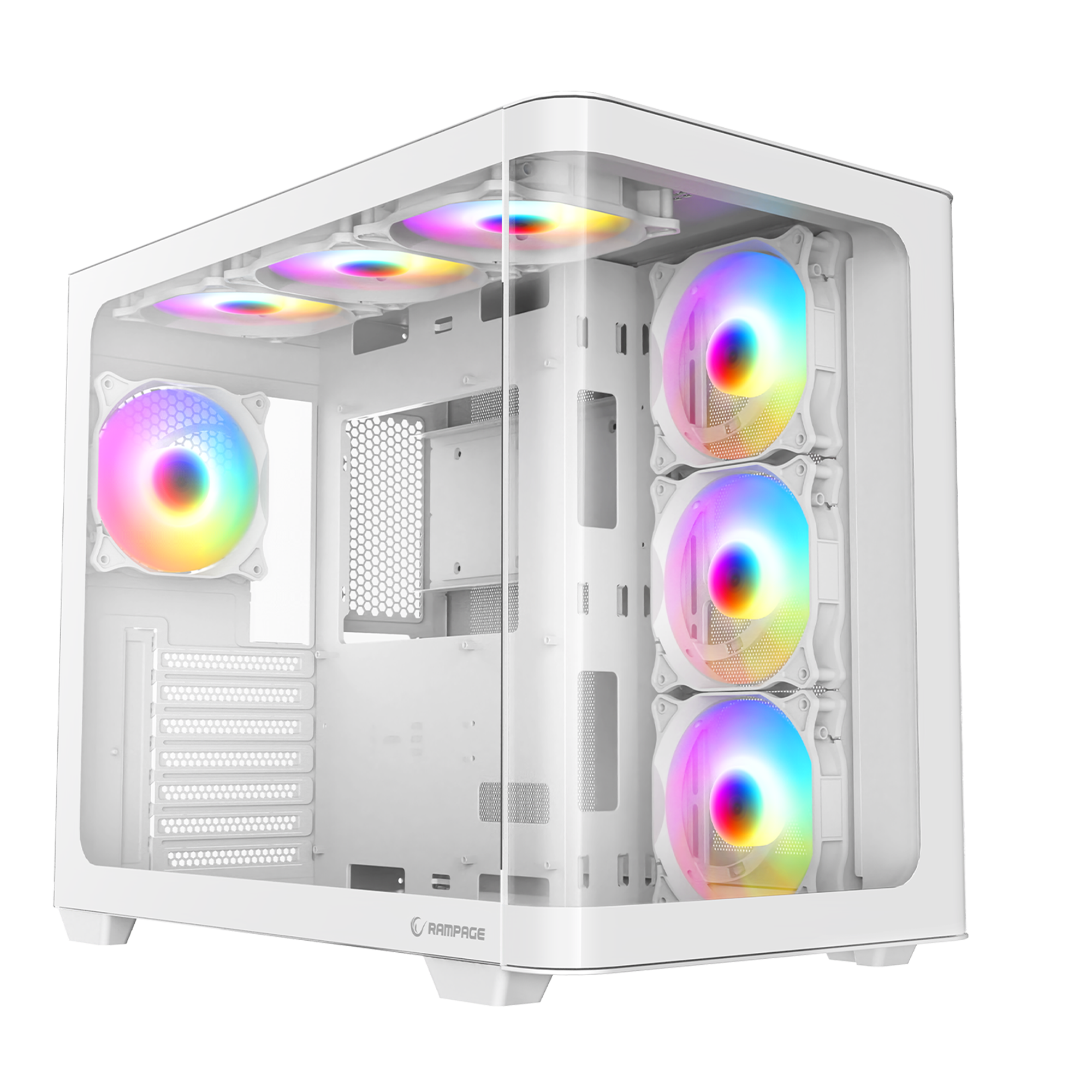 Loopy Plus 950W 80 Plus 7x12cm ARGB Fan Kumandalı Atx Mid-T Oyuncu Kasası-Beyaz