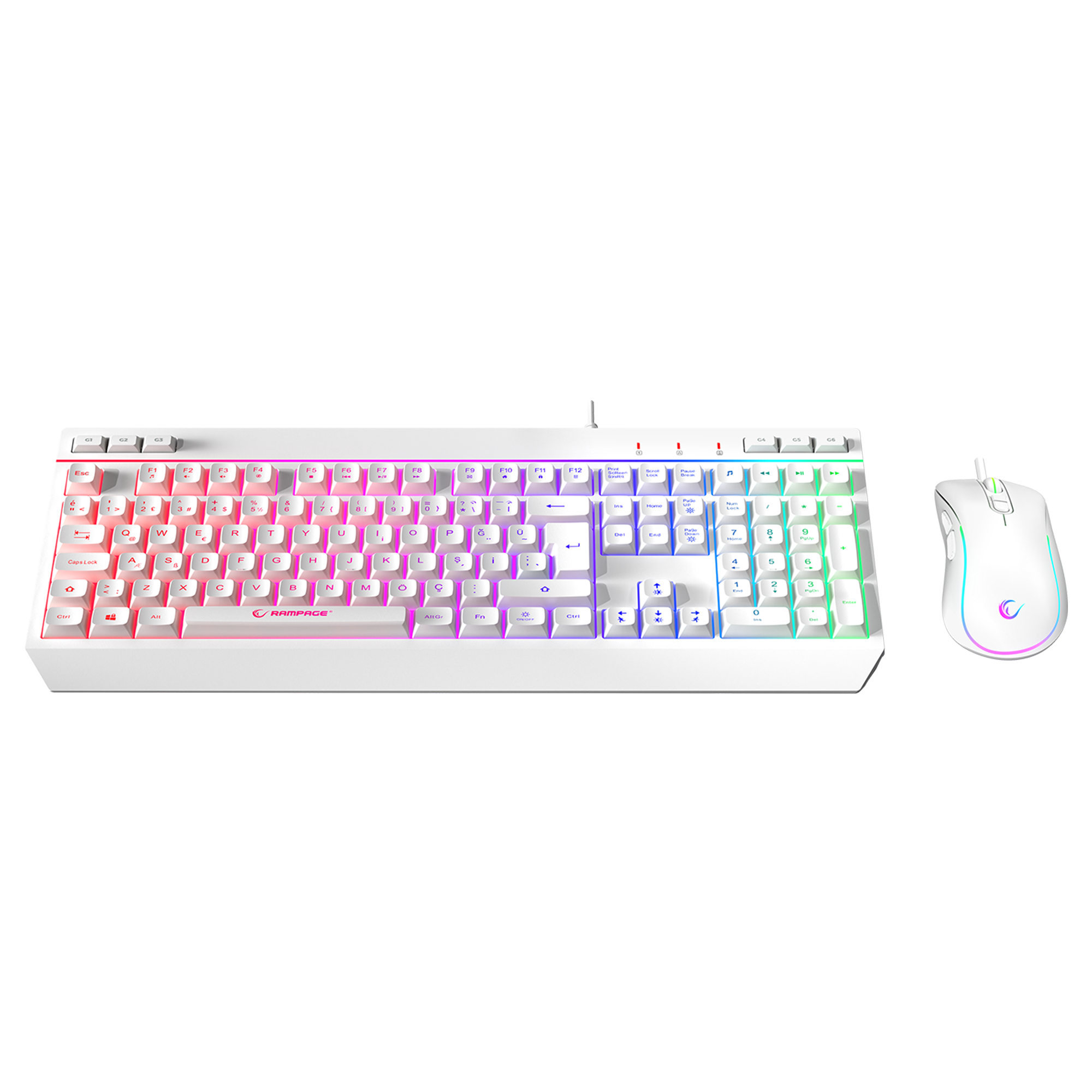 RGB Multimedia Oyuncu Klavye ve 12800 Dpi Mouse Set