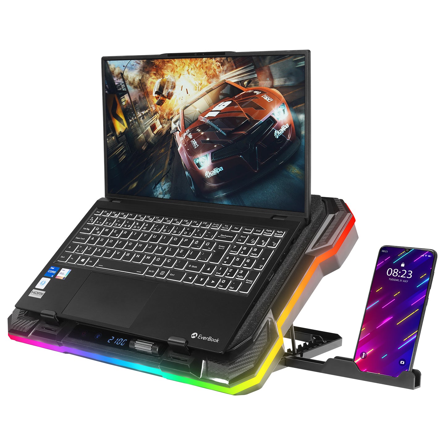 S49 Cyclone Siyah 14 -19 inç LED Ekranlı Notebook Soğutucu Stand