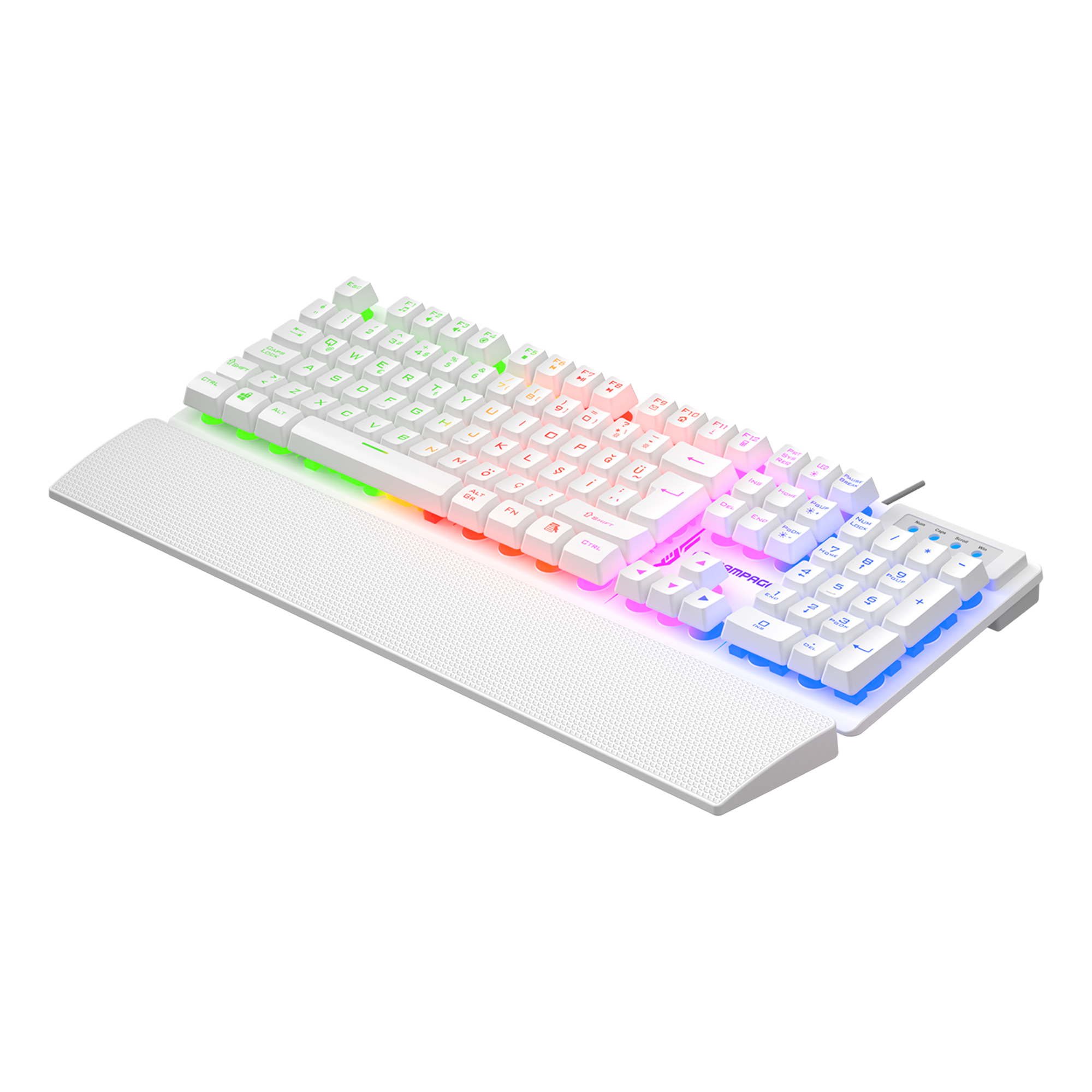 Kb-Rx77 Runner Rainbow Wrist Rest Gaming Keyboard-White