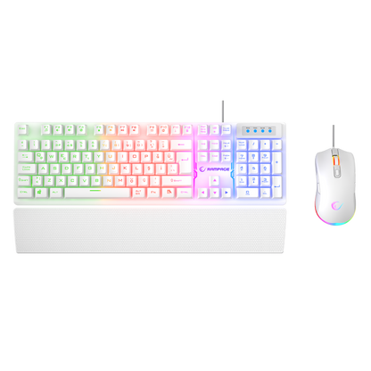 Km-Rx7 Fortuna V2 Combo Oyuncu Klavye + 12800 dpi Mouse-Beyaz