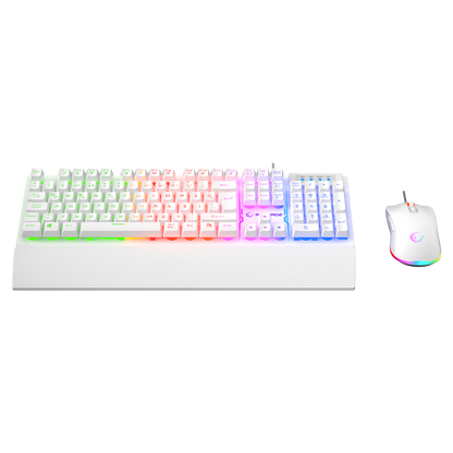 Km-Rx7 Fortuna V2 Combo Oyuncu Klavye + 12800 dpi Mouse-Beyaz