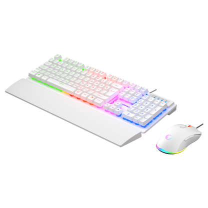 Km-Rx7 Fortuna V2 Combo Oyuncu Klavye + 12800 dpi Mouse-Beyaz