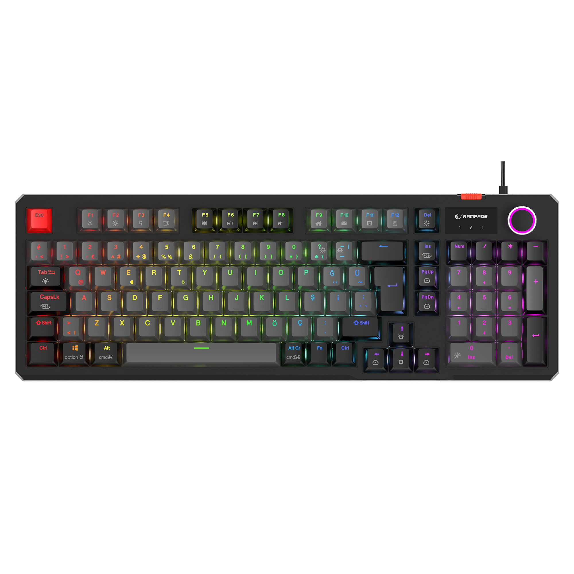 Loyal  Red Switch Hot Swap Mekanik Oyuncu Klavyesi-Gri/Siyah