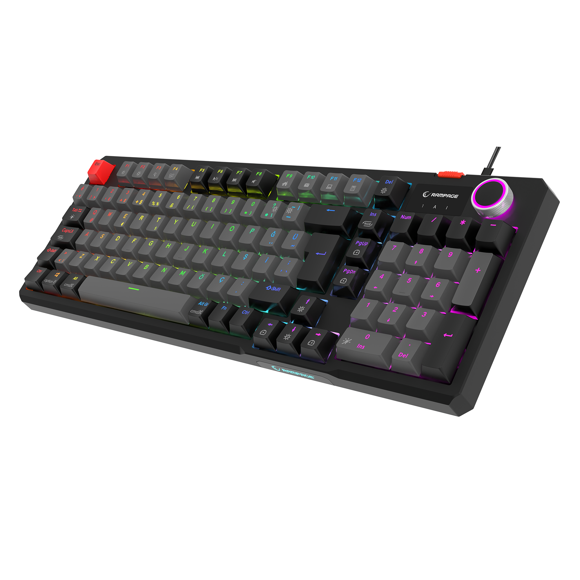 Loyal  Red Switch Hot Swap Mekanik Oyuncu Klavyesi-Gri/Siyah