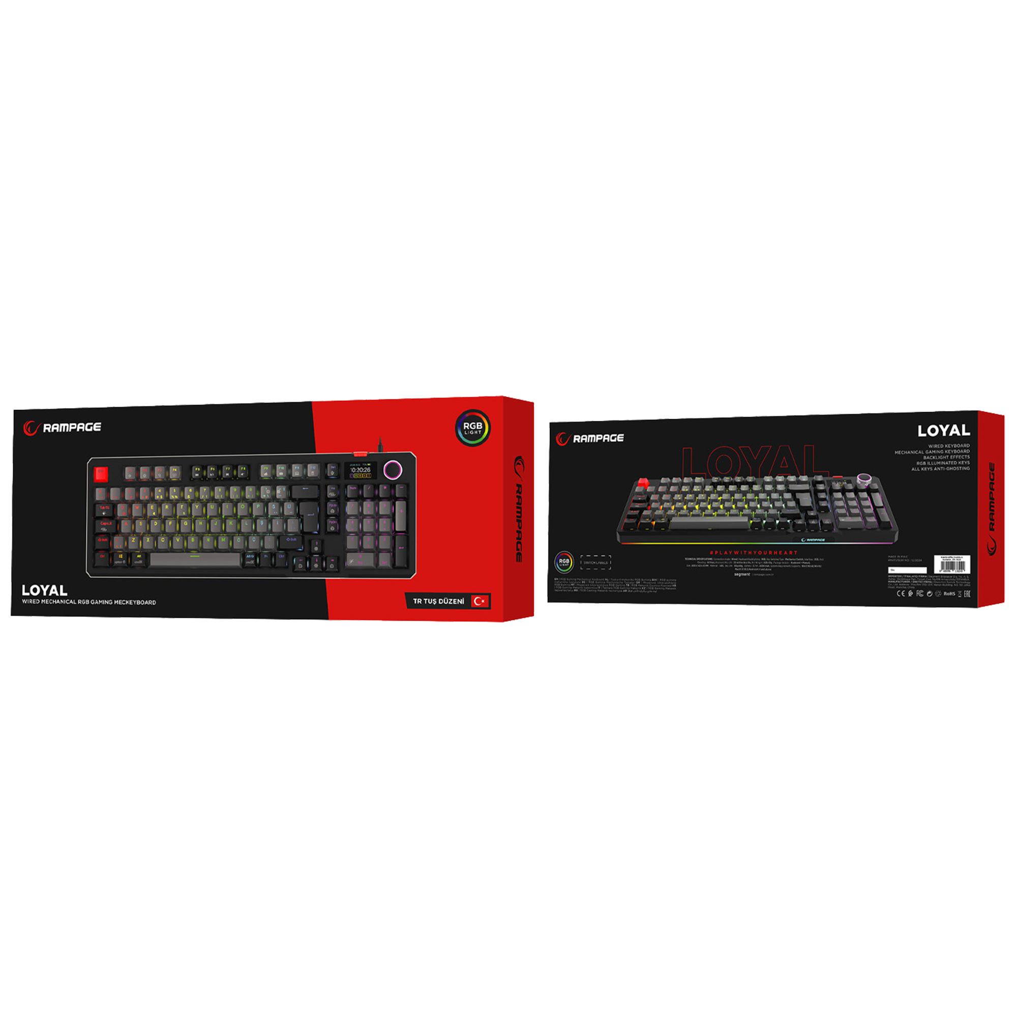 Loyal  Red Switch Hot Swap Mekanik Oyuncu Klavyesi-Gri/Siyah