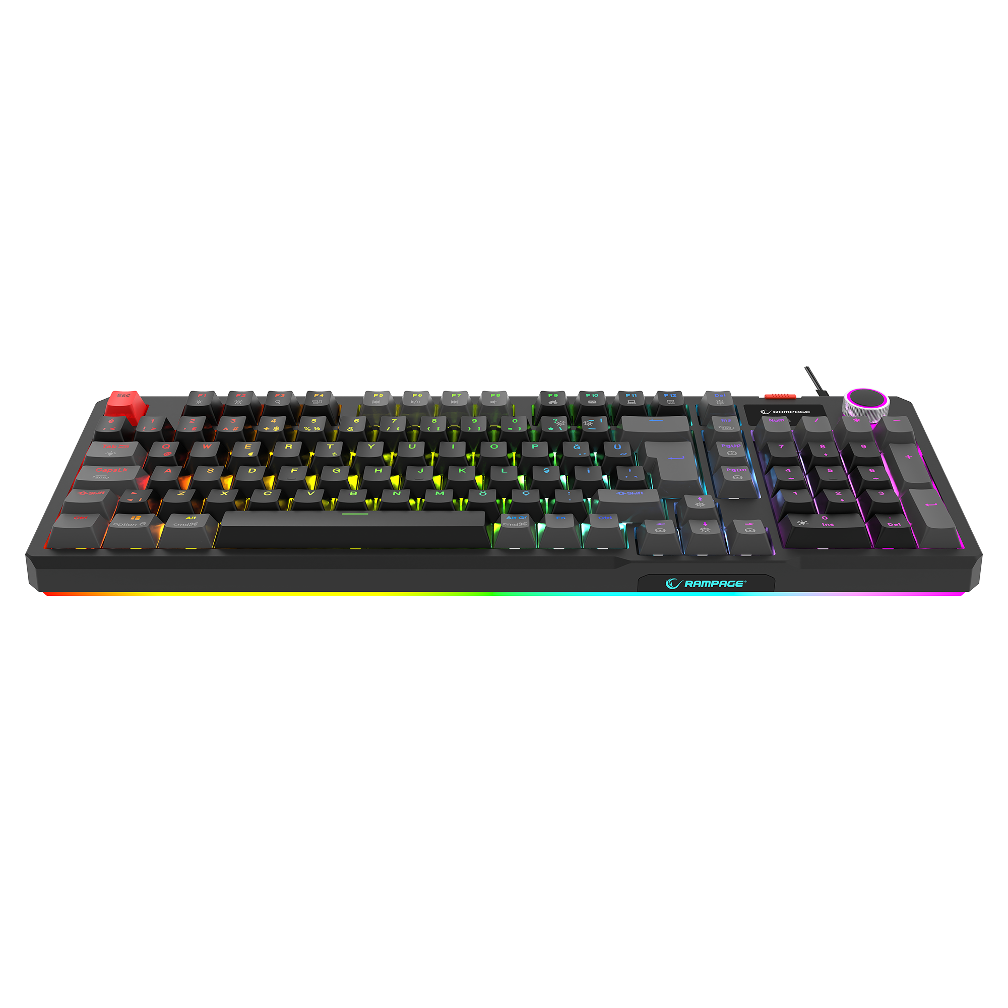 Loyal  Hot Swap RGB Red Switch Mekanik Oyuncu Klavyesi-Siyah/Gri