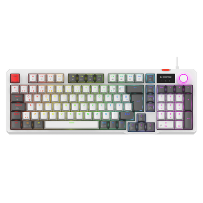 Loyal  Hot Swap RGB Red Switch Mekanik Oyuncu Klavyesi-Beyaz/Gri