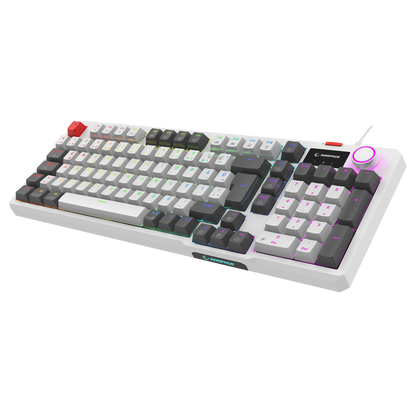 Loyal  Hot Swap RGB Red Switch Mekanik Oyuncu Klavyesi-Beyaz/Gri