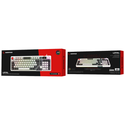 Loyal  Hot Swap RGB Red Switch Mekanik Oyuncu Klavyesi-Beyaz/Gri