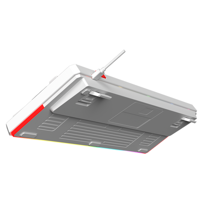 Loyal LCD Display Hot Swap RGB Red Switch Mechanical Gaming Keyboard-Gray/White