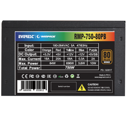RMP-750-80PB 750W APFC 14cm Fan 80 Plus Bronze Sertifikalı Power Supply - Rampage