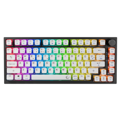 V2 8000 Hz Gateron Manyetik Anahtarlı RGB Gasket Oyuncu Klavyesi - Siyah