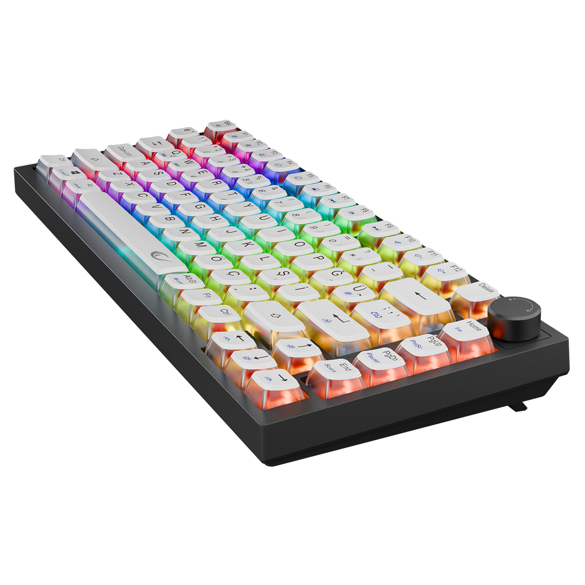 8000 Hz Gateron Manyetik Anahtarlı RGB Gasket Oyuncu Klavyesi - Siyah