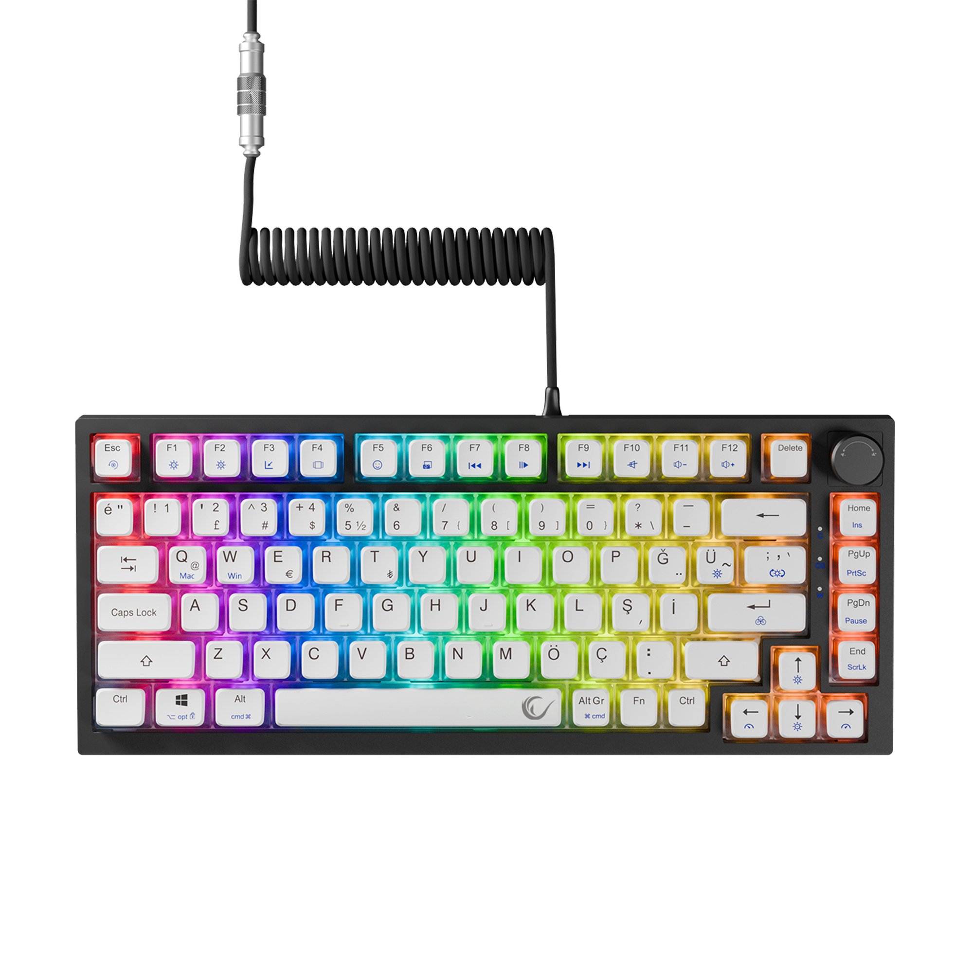 8000 Hz Gateron Manyetik Anahtarlı RGB Gasket Oyuncu Klavyesi - Siyah