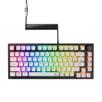 V2 8000 Hz Gateron Manyetik Anahtarlı RGB Gasket Oyuncu Klavyesi - Siyah