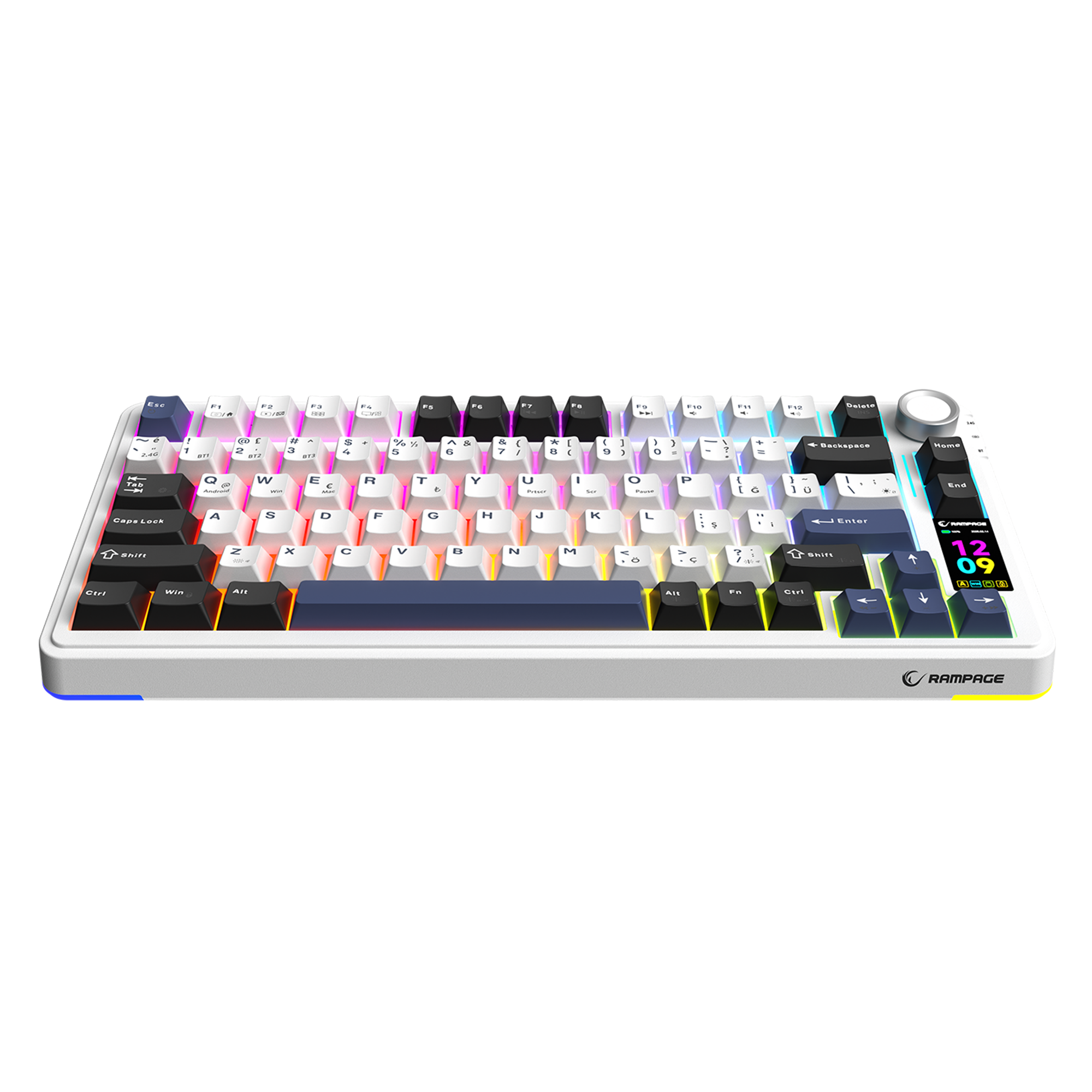 QUELL PRO - Hot Swap Ekranlı Gasket Oil Switch PBT Keycaps Kablosuz Mekanik Oyuncu Klavyesi