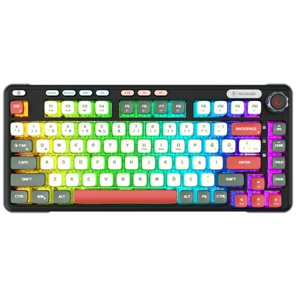 Eira Transparan Hot Swap RGB Gasket Oil Switch Türkçe Pudding PBT Keycaps Kablosuz Mekanik Oyuncu  Klavyesi