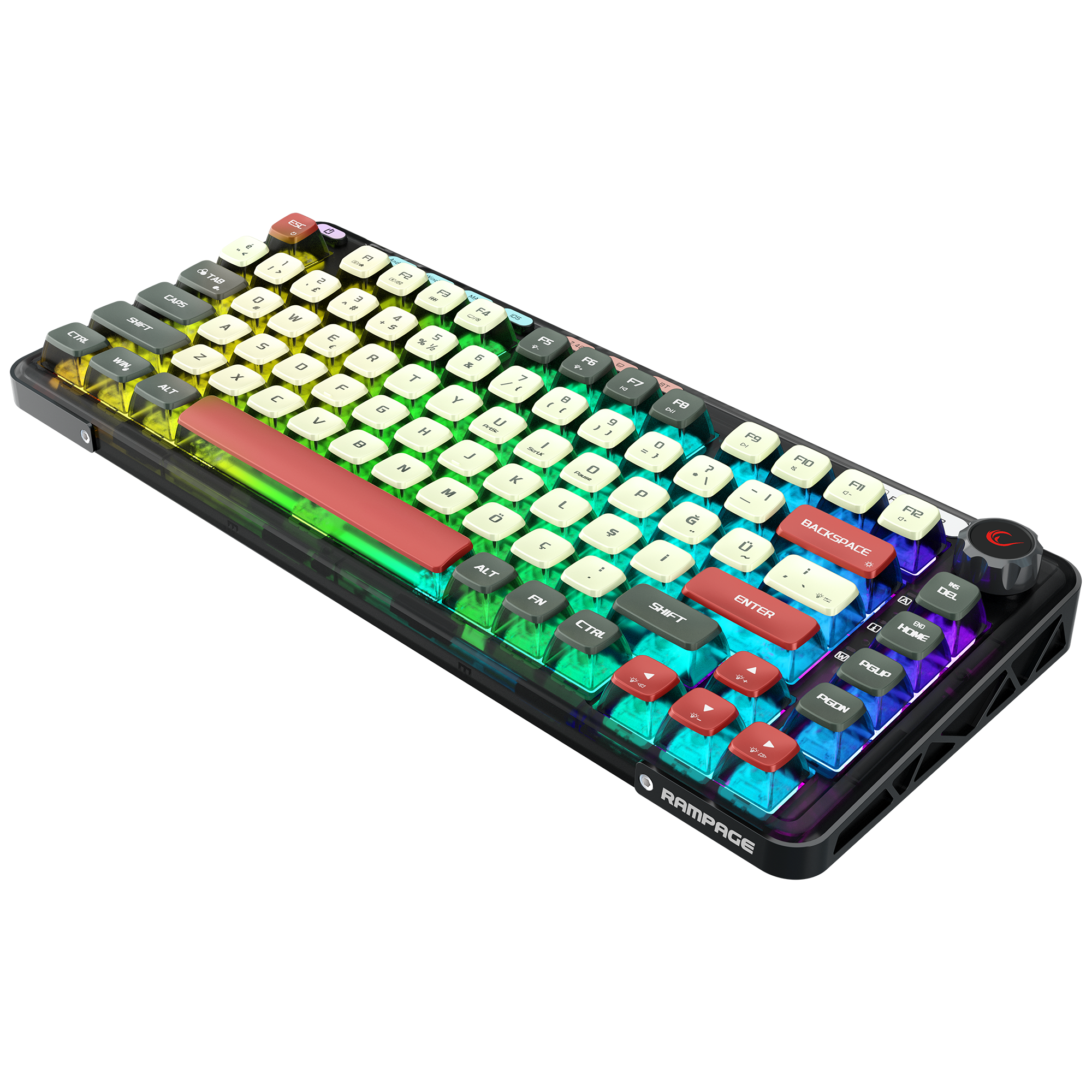 Eira Transparan Hot Swap RGB Gasket Oil Switch Türkçe Pudding PBT Keycaps Kablosuz Mekanik Oyuncu  Klavyesi
