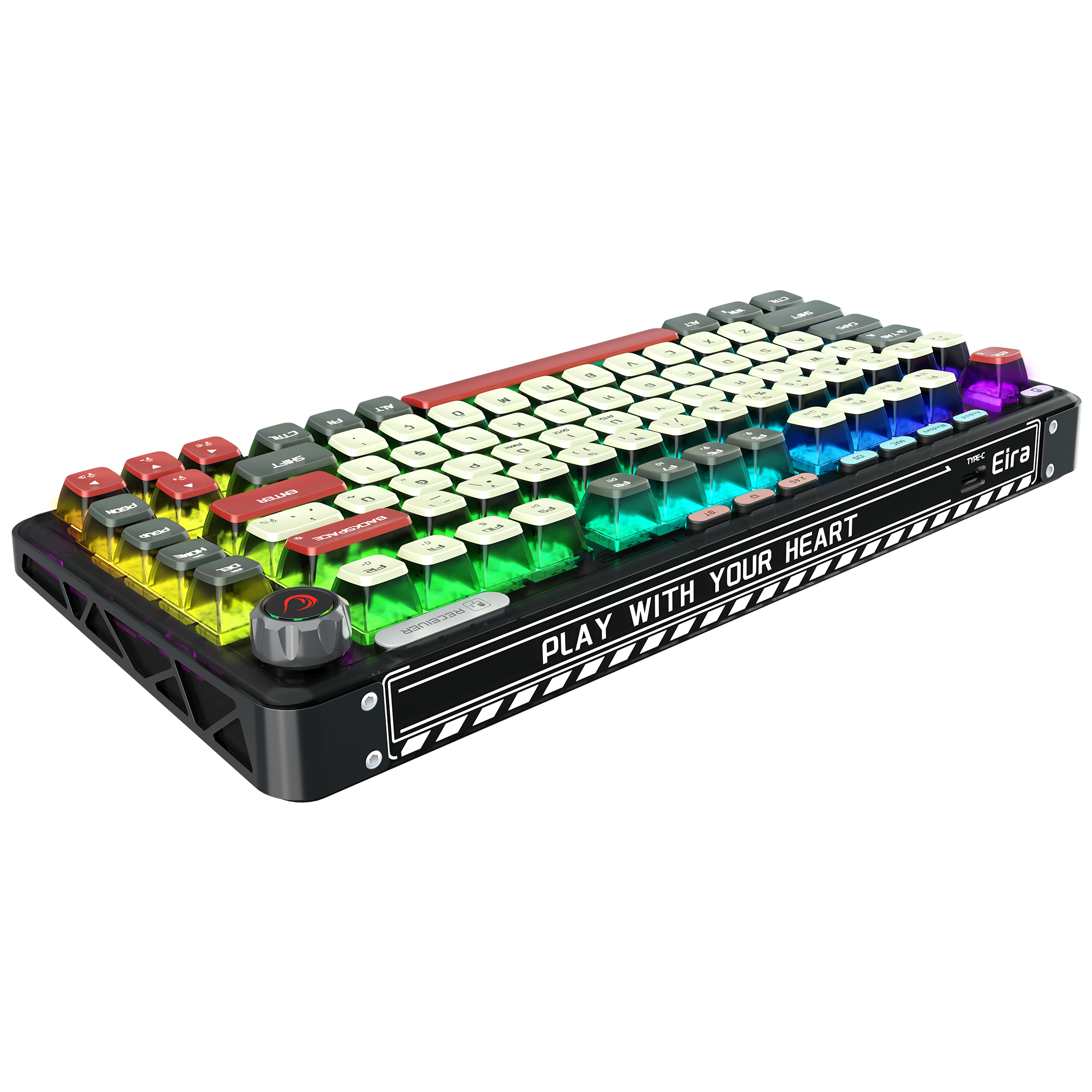 Eira Transparan Hot Swap RGB Gasket Oil Switch Türkçe Pudding PBT Keycaps Kablosuz Mekanik Oyuncu  Klavyesi