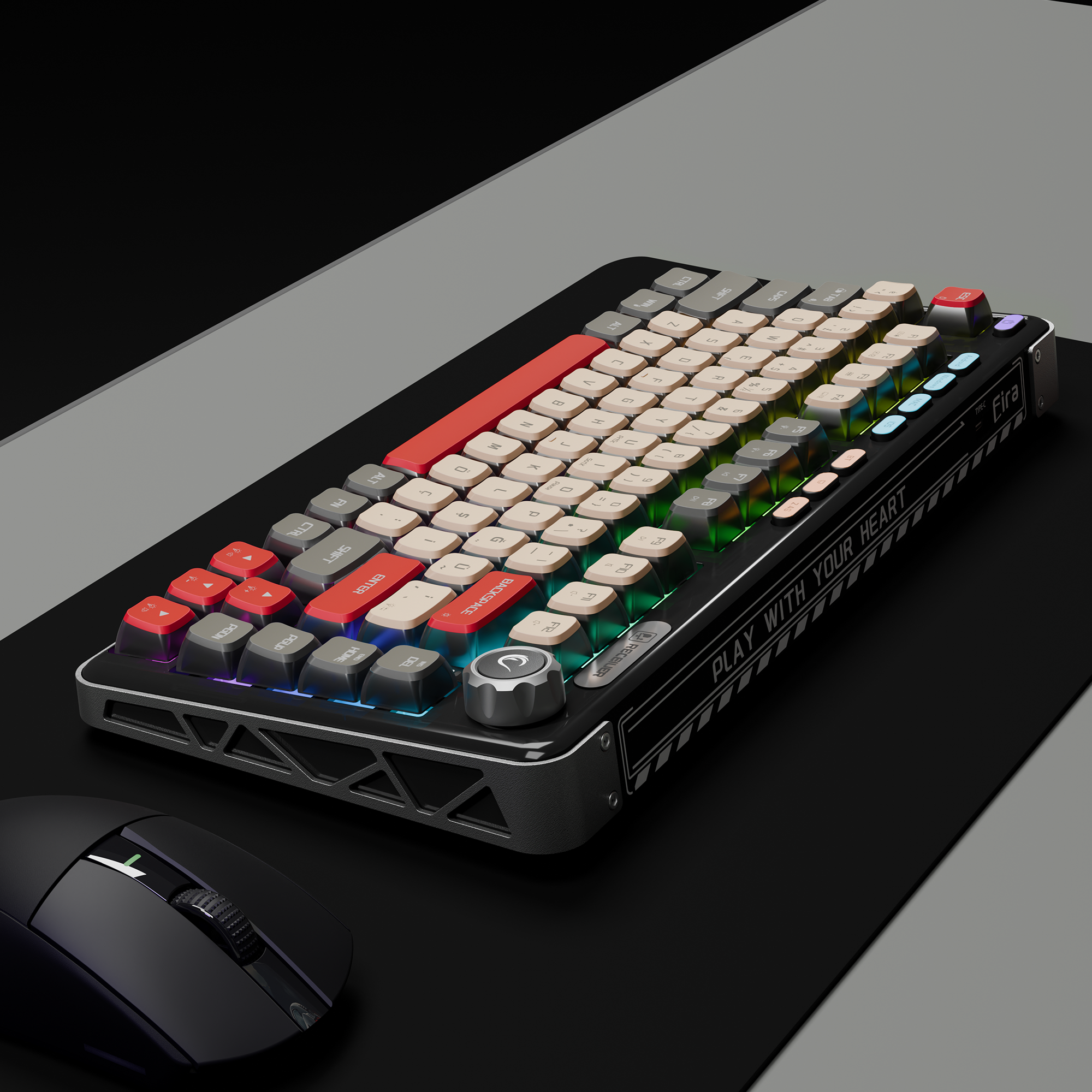 Eira Transparan Hot Swap RGB Gasket Oil Switch Türkçe Pudding PBT Keycaps Kablosuz Mekanik Oyuncu  Klavyesi