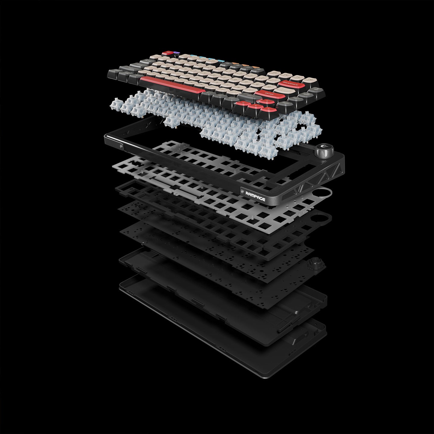 Transparan Hot Swap RGB Gasket Oil Switch Türkçe Pudding PBT