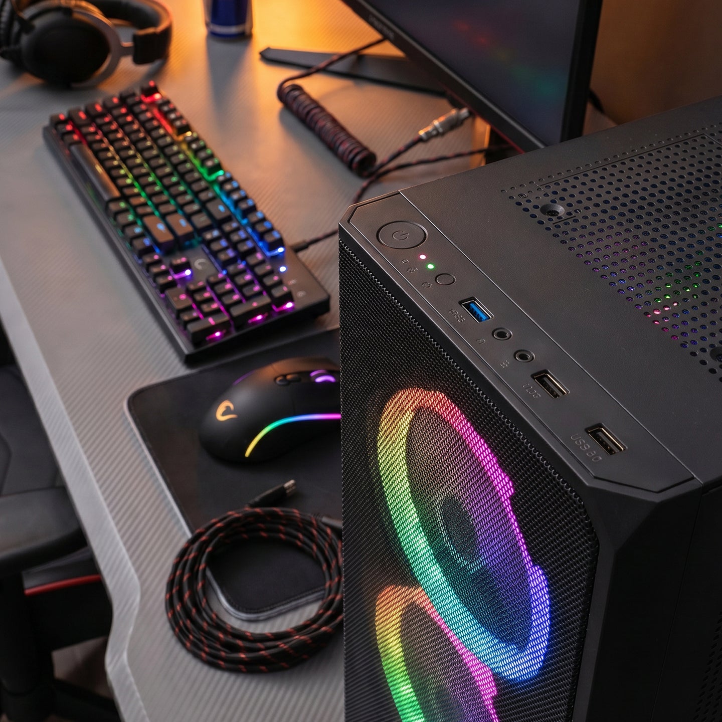 Mesh 650W 80 Plus Bronze Siyah 4*12cm Rainbow ATX Mid-T Gaming Oyuncu Kasası