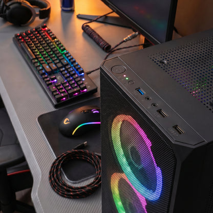 Mesh 650W 80 Plus Bronze Siyah 4*12cm Rainbow ATX Mid-T Gaming Oyuncu Kasası