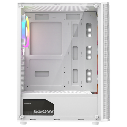 HELIOS Mesh 650W 80 Plus Bronze Beyaz 4*12cm Rainbow ATX Mid-T Gaming Oyuncu Kasası