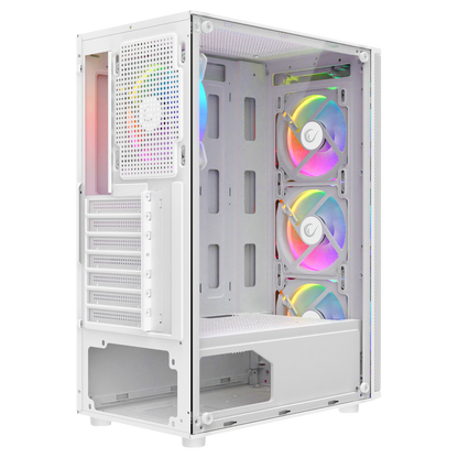 HELIOS Mesh 650W 80 Plus Bronze Beyaz 4*12cm Rainbow ATX Mid-T Gaming Oyuncu Kasası