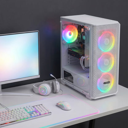 Mesh 650W 80 Plus Bronze Beyaz 4*12cm Rainbow ATX Mid-T Gaming Oyuncu Kasası