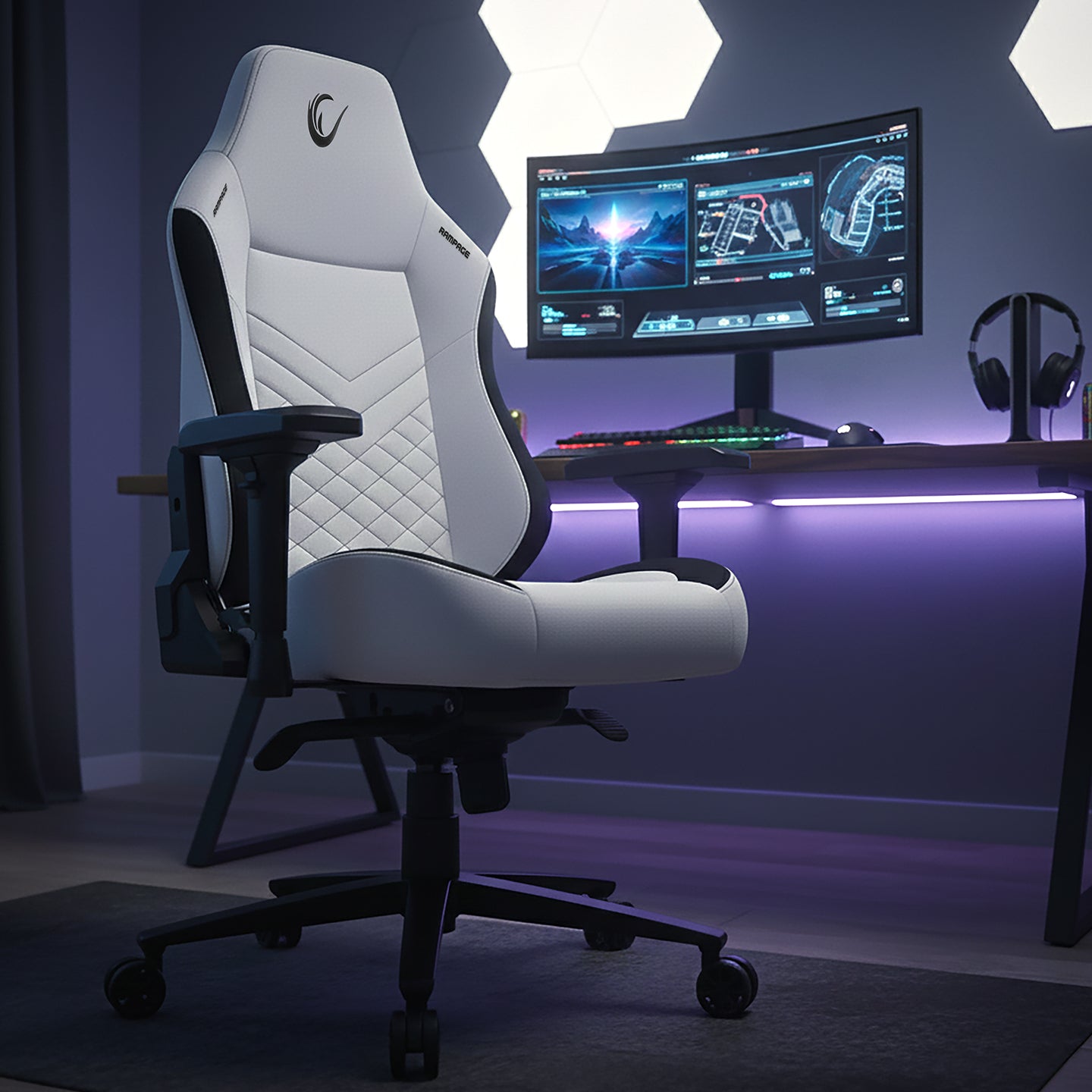 KL-R82 Blitz Anti-Sweat Fabric Adjustable Backrest Mechanism Gaming Chair-Gray/Black