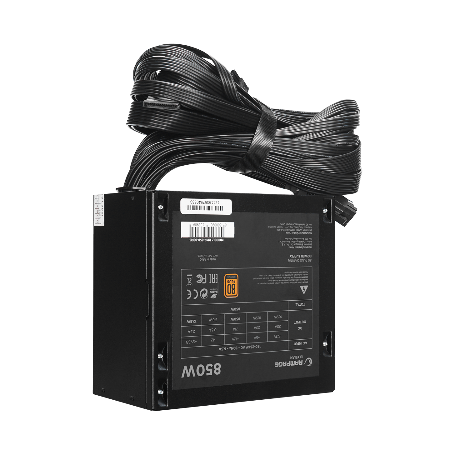 RMP-850-80PB 850W APFC 14cm Fan 80 Plus Bronze Sertifikalı Siyah Power Supply (Kutusuz)