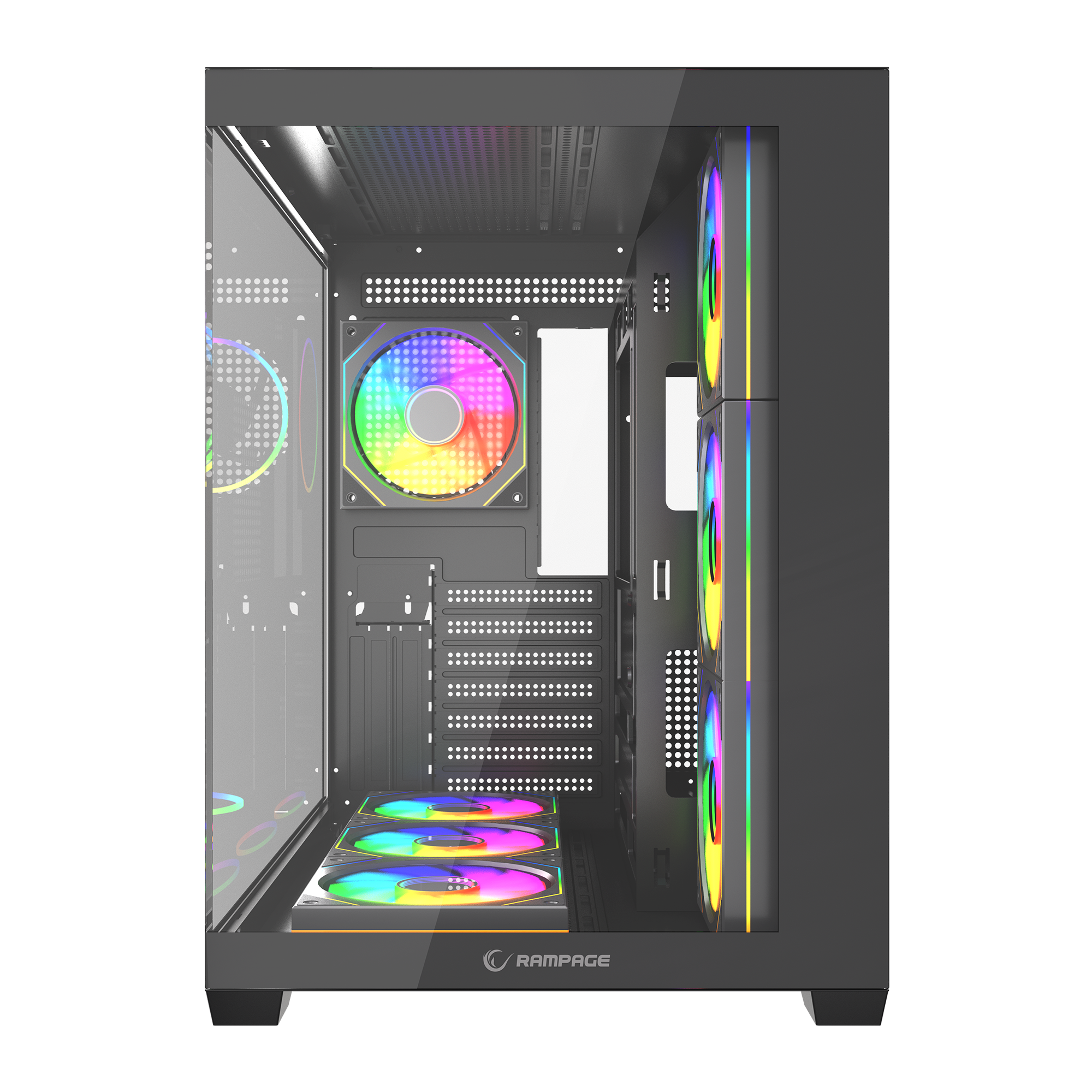 750W 80 Plus Bronze Temperli Camlı  7x12cm ARGB Fan ATX Mid-T Oyuncu Kasası