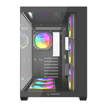 750W 80 Plus Bronze Temperli Camlı  7x12cm ARGB Fan ATX Mid-T Oyuncu Kasası