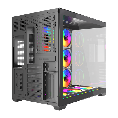 750W 80 Plus Bronze Temperli Camlı  7x12cm ARGB Fan ATX Mid-T Oyuncu Kasası