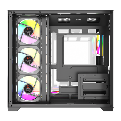 750W 80 Plus Bronze Temperli Camlı  7x12cm ARGB Fan ATX Mid-T Oyuncu Kasası