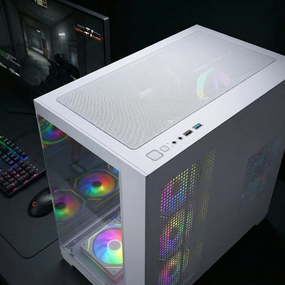 750W 80 Plus Bronze Temperli Camlı  7x12cm ARGB Fan ATX Mid-T Oyuncu Kasası