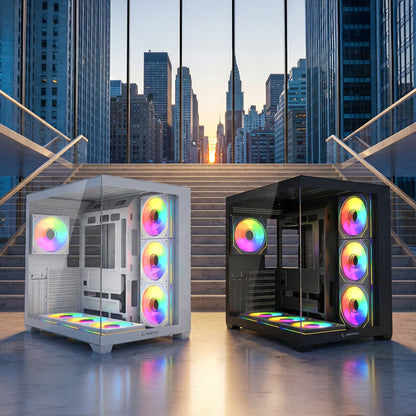 750W 80 Plus Bronze Temperli Camlı  7x12cm ARGB Fan ATX Mid-T Oyuncu Kasası