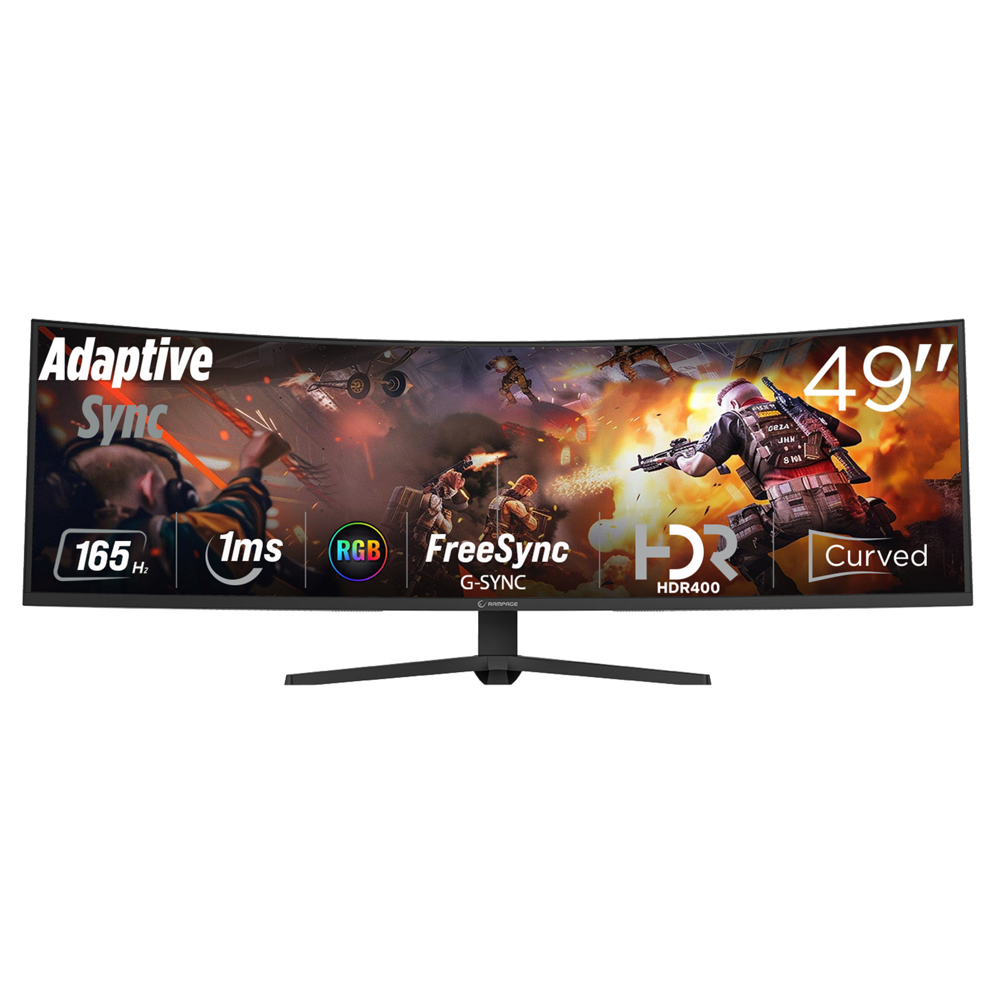 Cyclops CY49R165 49'' 165Hz Fast VA HDR G-Sync RGB PC Curved Gaming Monitor