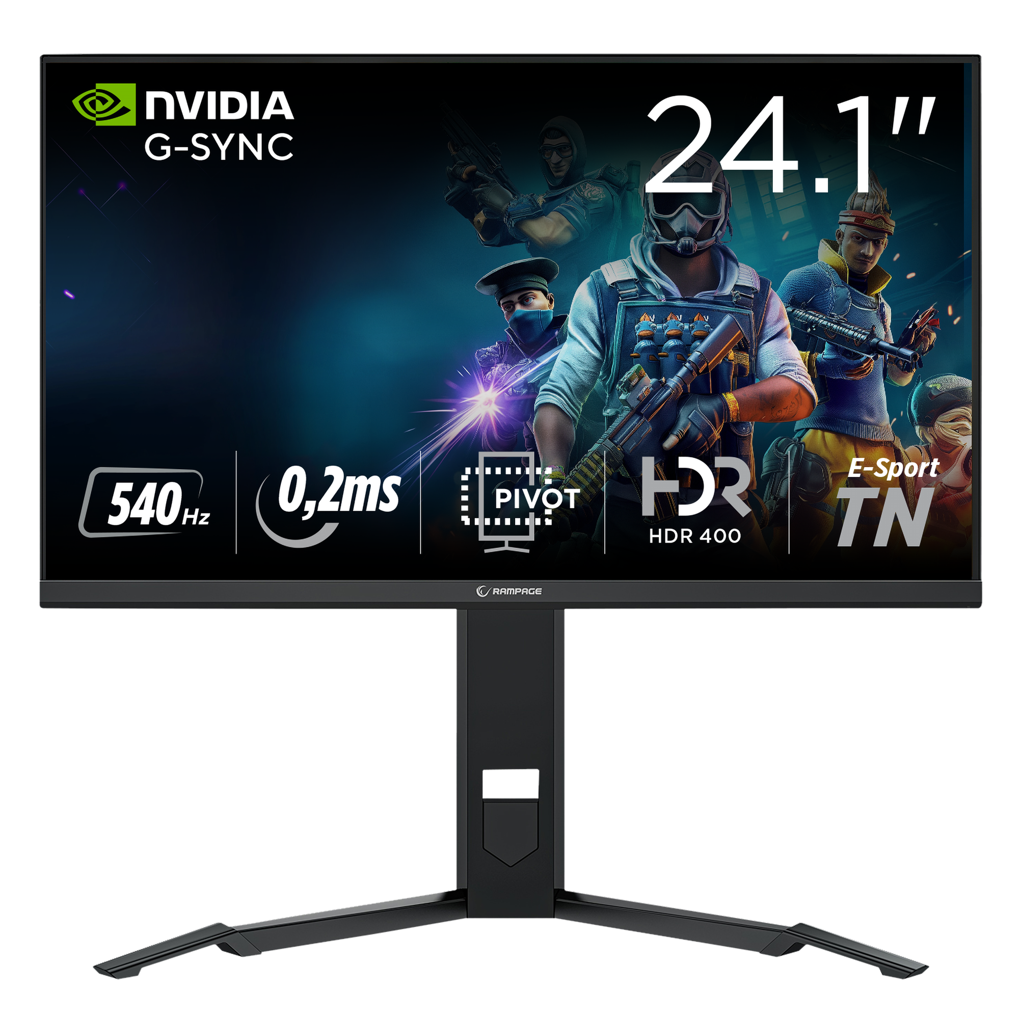 24.1'' FAST TN 540Hz 0,2ms Adaptive Sync HDR400 PC Flat Oyuncu Monitörü