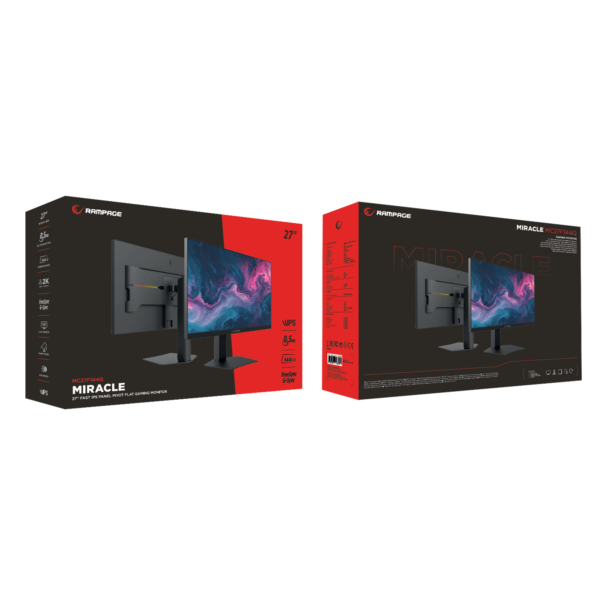 Miracle MC27RF300 27'' 300Hz VA FHD HDR Freesync Pivot Flat Gaming Monitor