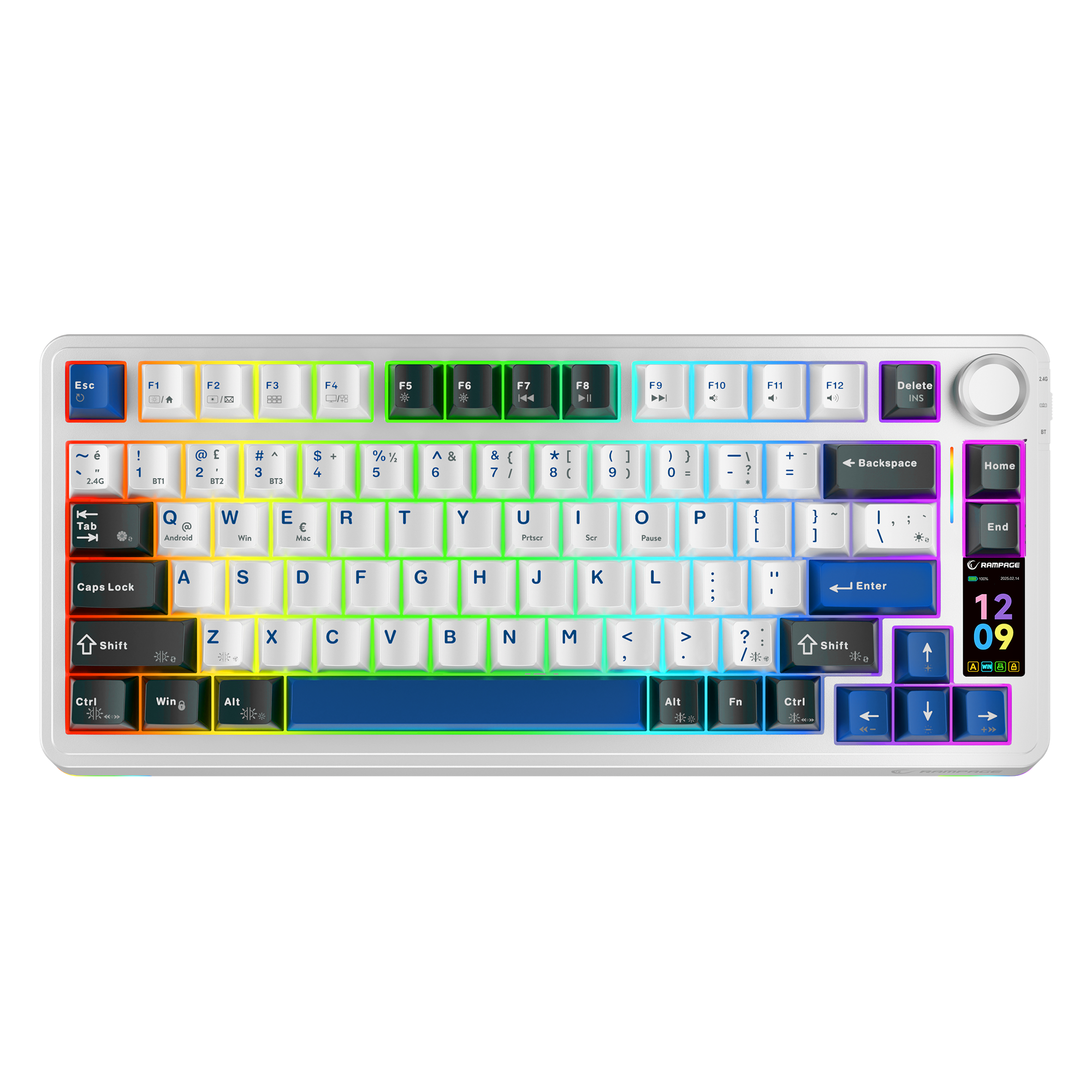 Hot Swap Gasket Oil Switch English Layout PBT Keycaps Kablosuz Mekanik Oyuncu Klavyesi