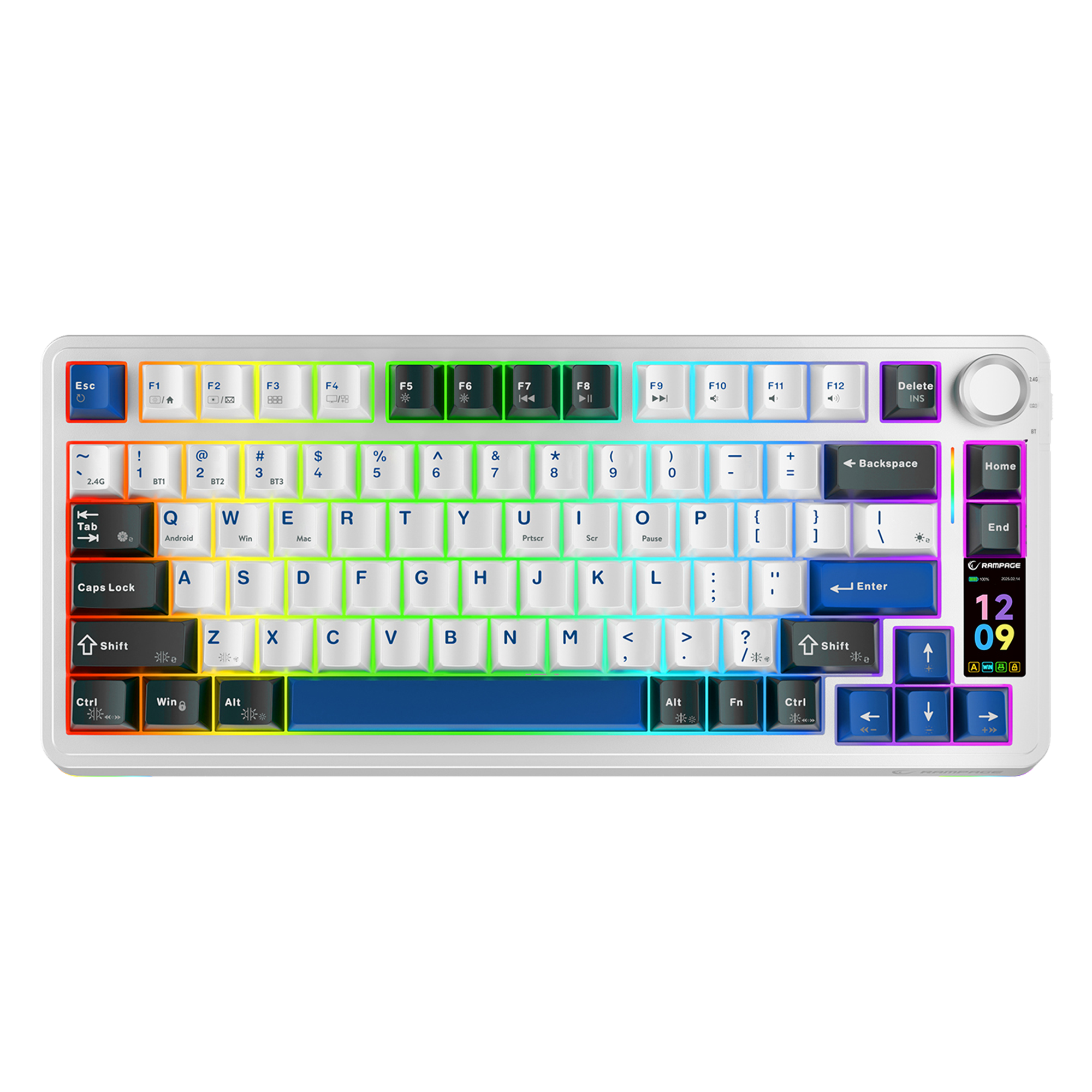 Hot Swap Gasket Oil Switch English Layout PBT Keycaps Kablosuz Mekanik Oyuncu Klavyesi